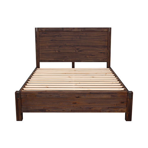 Conjunto de dormitorio NNEDSZ Pieces en madera maciza chapada en acacia Construcción de listones de madera Cama tamaño queen color chocolate, mesita de noche, cómoda alta y tocador