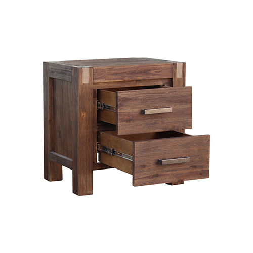 Conjunto de dormitorio NNEDSZ Pieces en madera maciza chapada en acacia Construcción de listones de madera Cama tamaño queen color chocolate, mesita de noche, cómoda alta y tocador