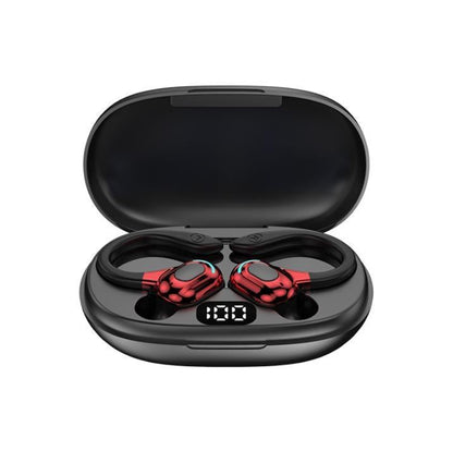 NNEDSZ Wireless Bluetooth Earphones With Charging Case - F8 - Red Double Ear
