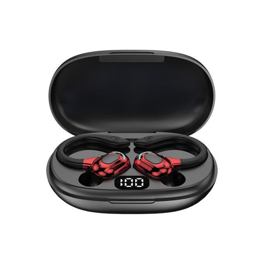 NNEDSZ Wireless Bluetooth Earphones With Charging Case - F8 - Red Double Ear