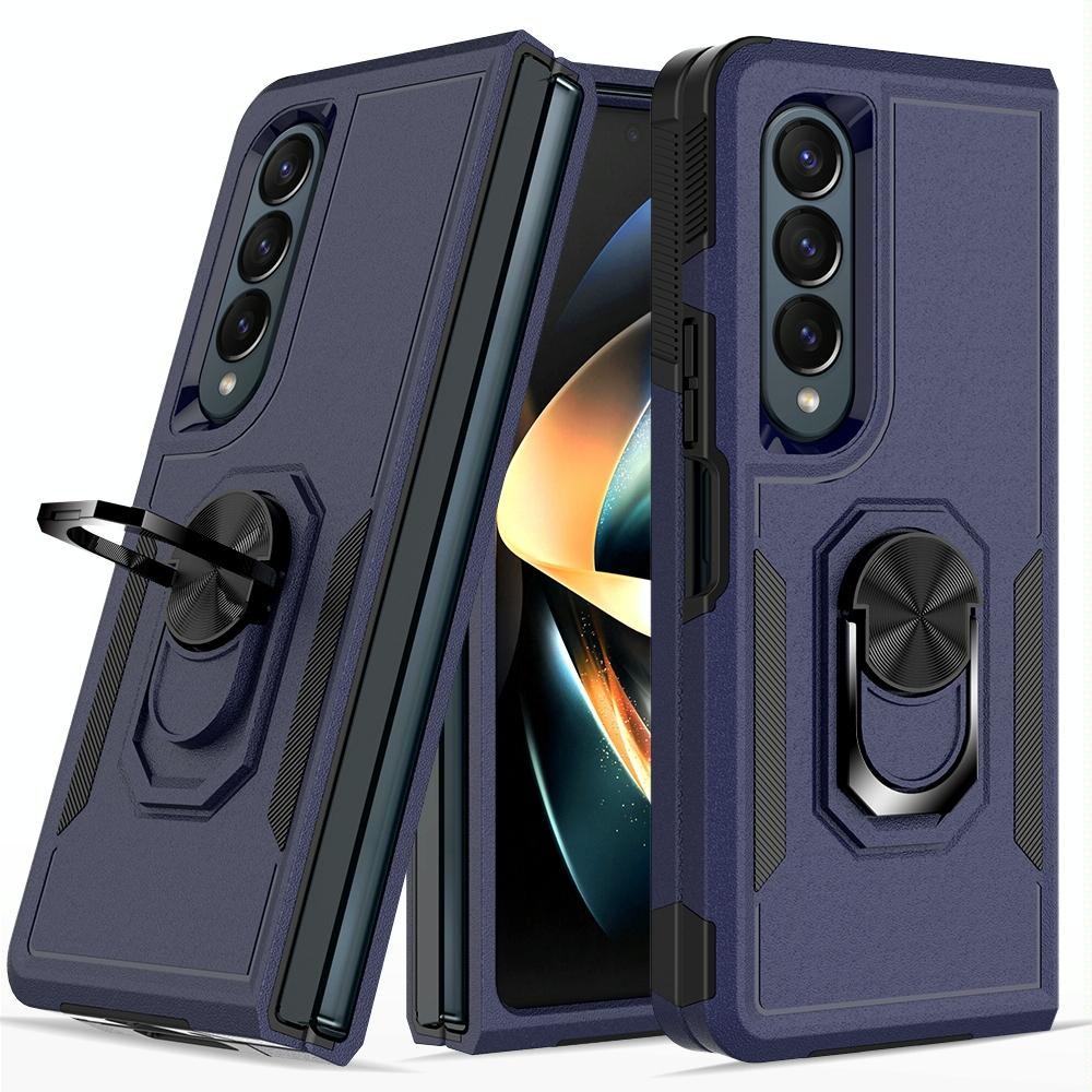 Funda NNEDSZ de TPU a prueba de golpes con anillo para Galaxy Z Fold 4 - Diseño 2 en 1 - Verde oscuro