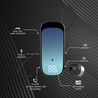 NNEDSZ K65 Wireless Business Earbuds - Retractable Cable