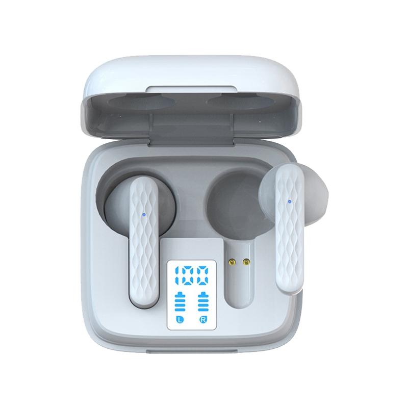 Auriculares intraaurales inalámbricos NNEDSZ con control táctil y pantalla LED - Bluetooth 5.0 - Blanco