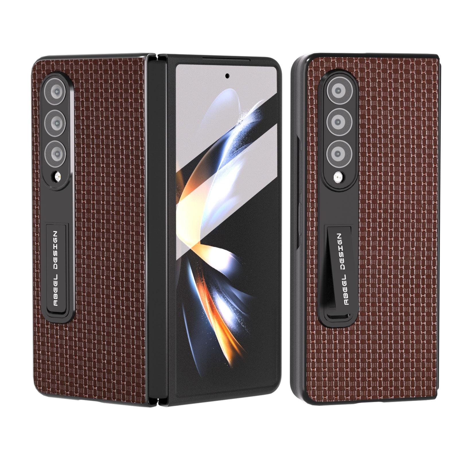 Funda de cuero premium NNEDSZ con soporte para Samsung Galaxy Z Fold 4/5G - Diseño de lujo - Café