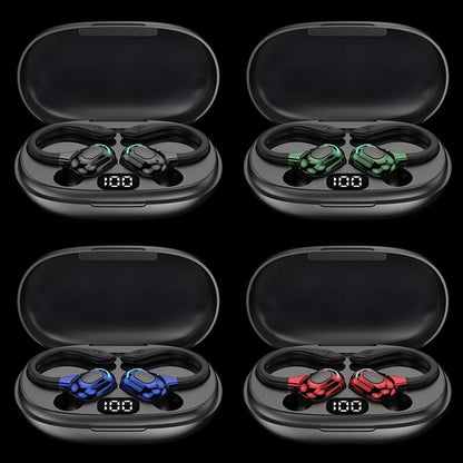 NNEDSZ Wireless Bluetooth Earphones With Charging Case - F8 - Green Double Ear