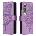 Funda para teléfono NNEDSZ de piel con relieve de mariposa - Morado claro