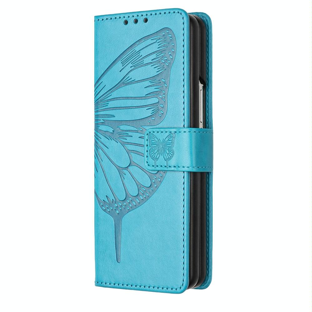 Funda para teléfono NNEDSZ de piel con relieve de mariposa - Morado claro