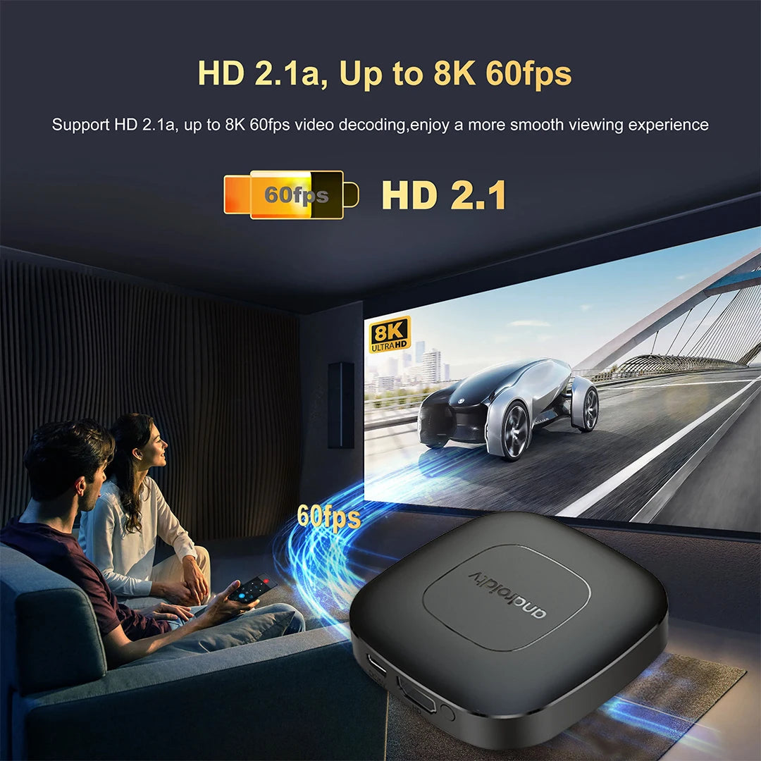 NNEDSZ Android TV Express 8K+ Streaming Box - Ultra HD Android 13.0, 2G+8G con control de voz Bluetooth
