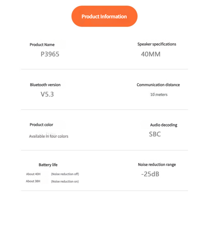 Auriculares inalámbricos plegables Bluetooth 5.3 ANC con cancelación de ruido NNEDSZ Blue P3965