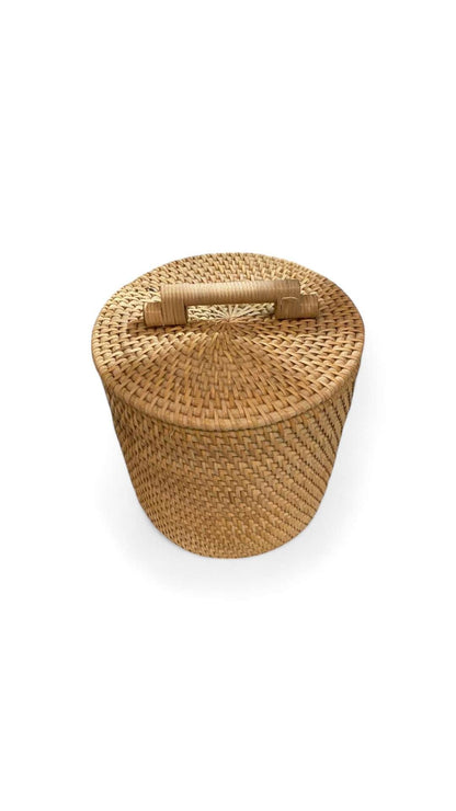 Bali Traditional Rattan Basket White Wash