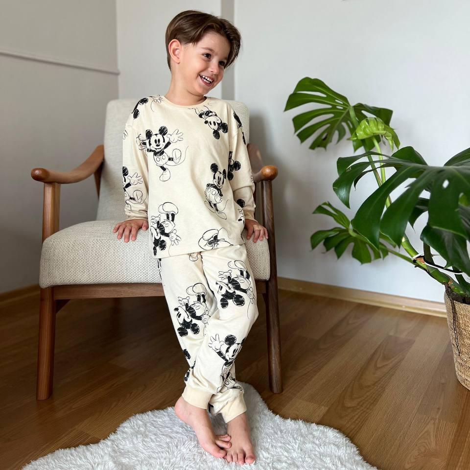 Pijama unisex de algodón con diseño de ratón