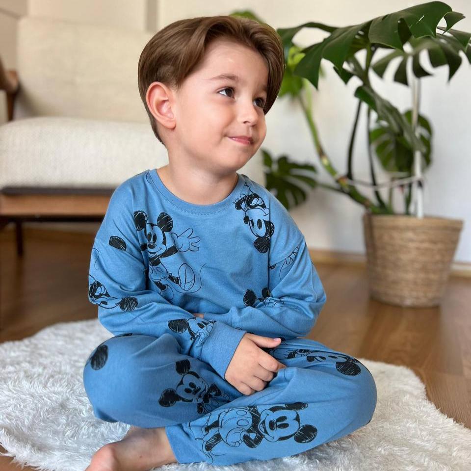 Pijama unisex de algodón con diseño de ratón