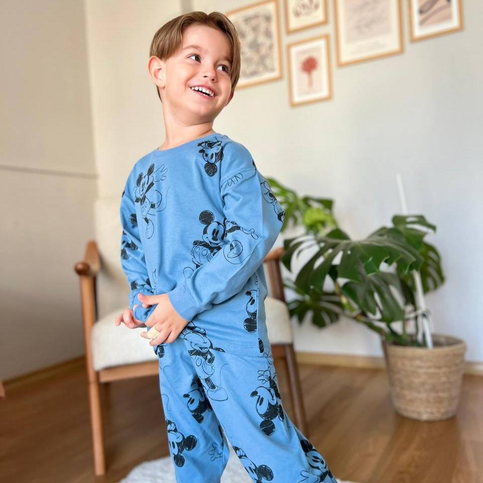 Pijama unisex de algodón con diseño de ratón