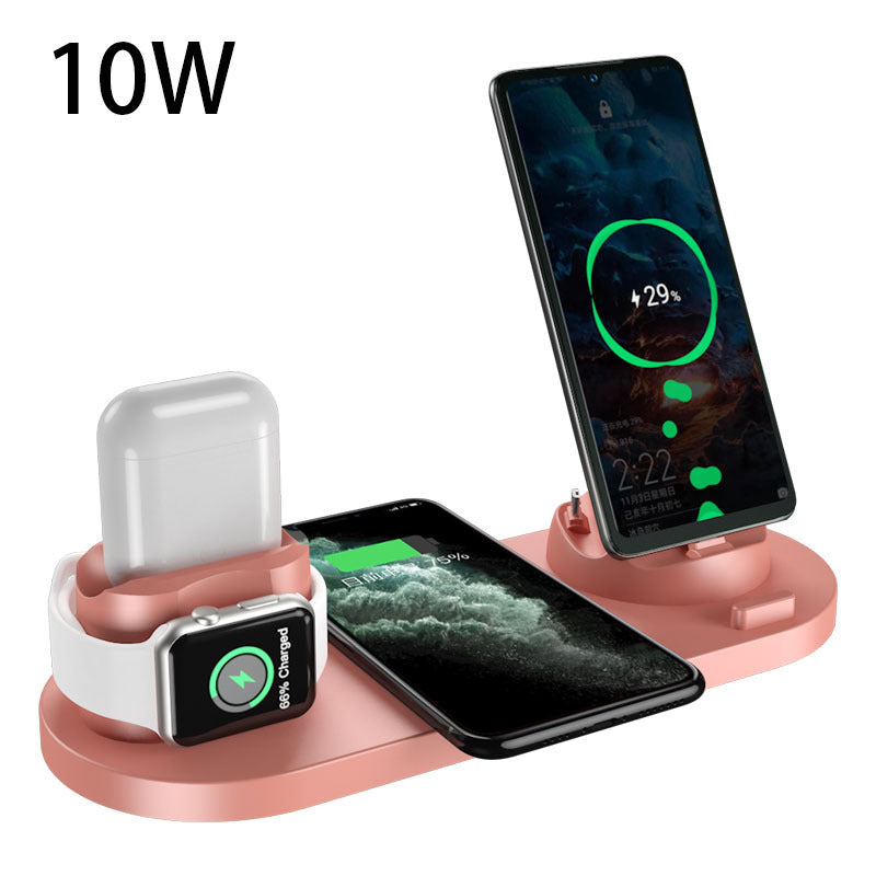 Cargador inalámbrico para iPhone, cargador rápido para teléfono, base de carga rápida para teléfono, reloj, estación de carga 6 en 1