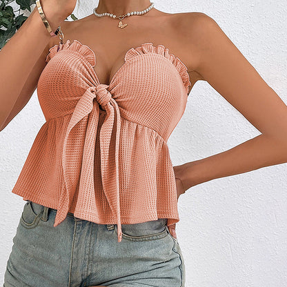 Women's New Sexy Bustier Tie-Waist Sleeveless Vest