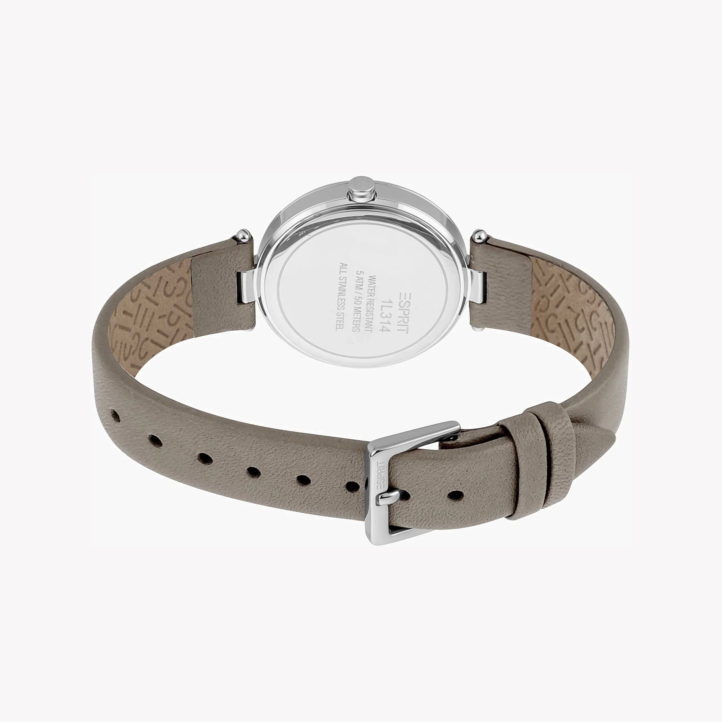 Esprit Women's Grey Leather Watch, Stainless Steel | Es1l123m0045