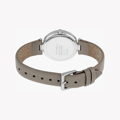 Esprit Women's Grey Leather Watch, Stainless Steel | Es1l123m0045