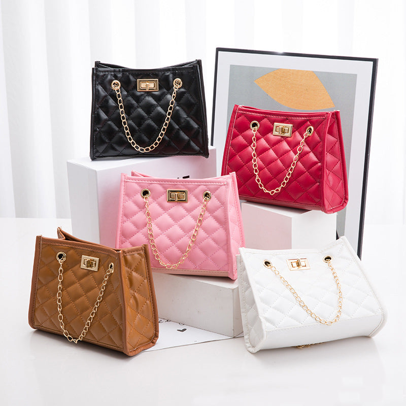 Mini bolsos de hombro con cadena y rombos para mujer