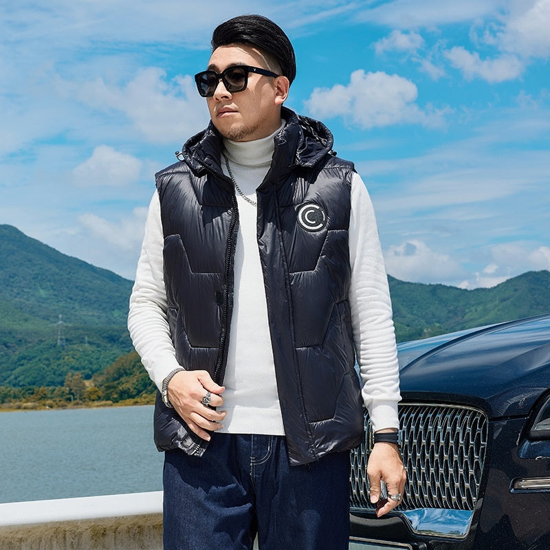 Chaleco informal holgado y cálido de felpa para hombre