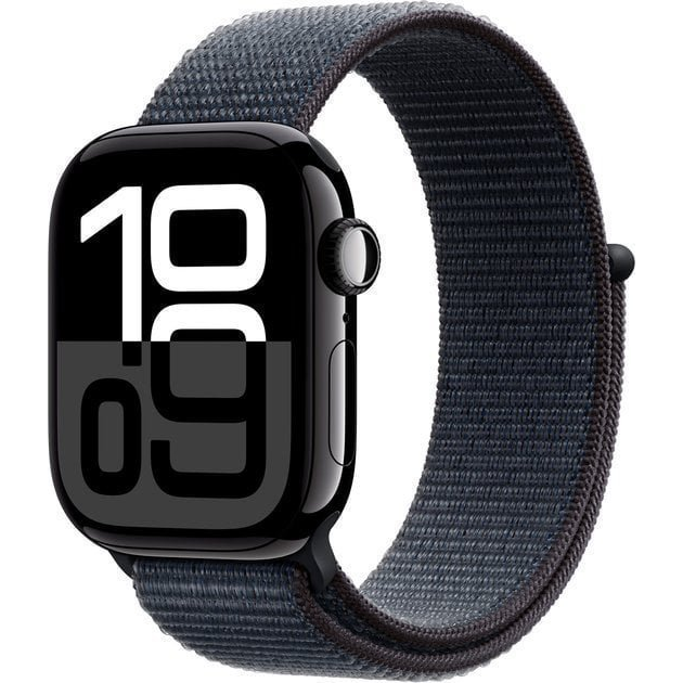 Smartwatch Apple Watch 10 GPS + Cellular 42mm Jet Black Alu Sport Loop Granatowy (MWX83ET/A) (MWX83ET/A)