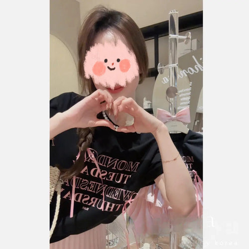 Girls' Pleated Skirt Western Style Letter T-shirt Two-piece Suit