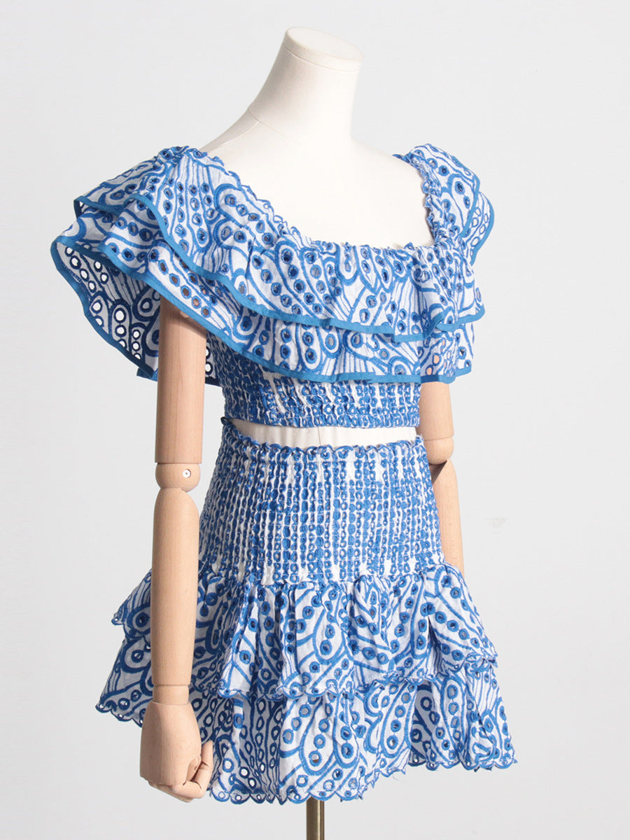 Parte superior corta con orejas de madera de temperamento estilo francés