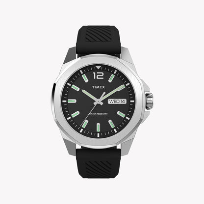 Timex Men's Black Silicone Watch, Silver Case | Tw2w42900