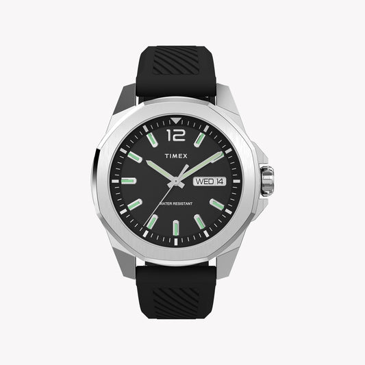 Timex Men's Black Silicone Watch, Silver Case | Tw2w42900