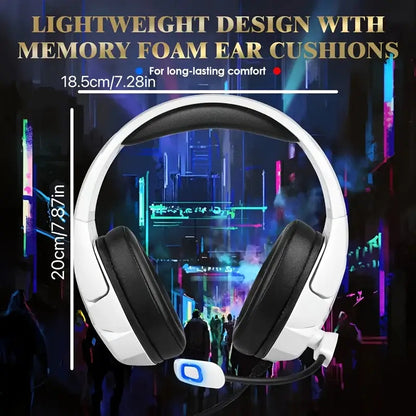 NNETM Stereo Gaming Headset for PS4 PS5 Xbox RGB 7.1