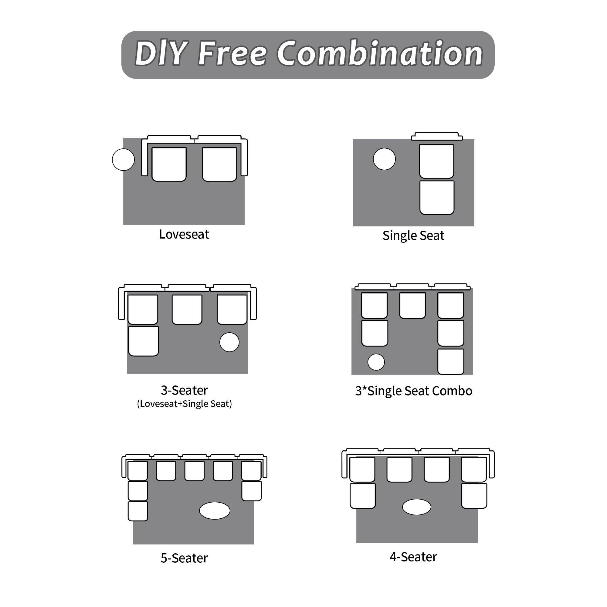 Sofá moderno de espuma viscoelástica comprimida, sofás seccionales grandes para sala de estar, sofá modular Cloud apto para mascotas, tela de pana, sofá de dos plazas extra profundo, sin ensamblaje, gris