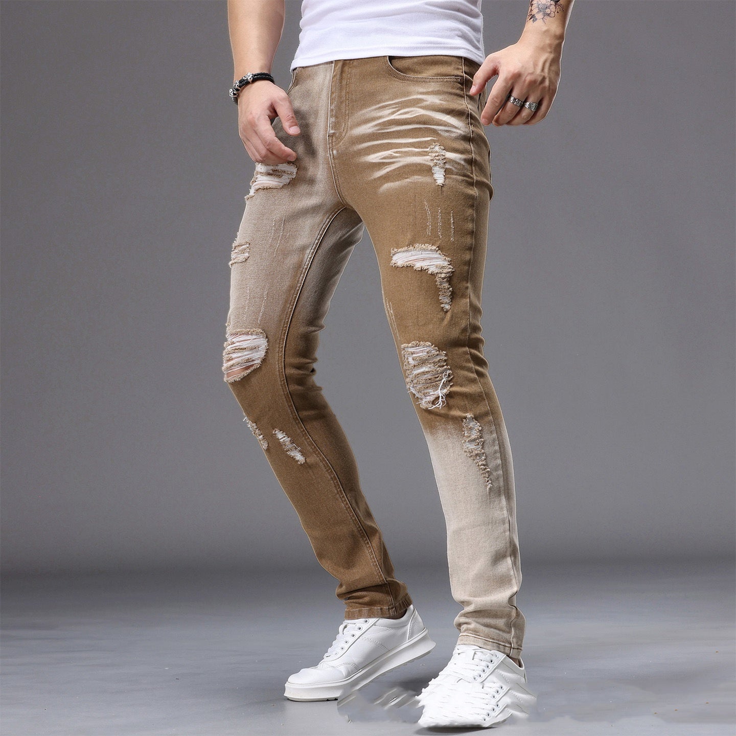 Popular Colorful Slim-fit Jeans From Europe And The US