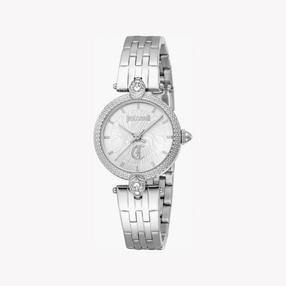 Just Cavalli Women's Silver Stainless Steel Watch, Silver Dial | Jc1l330m0045