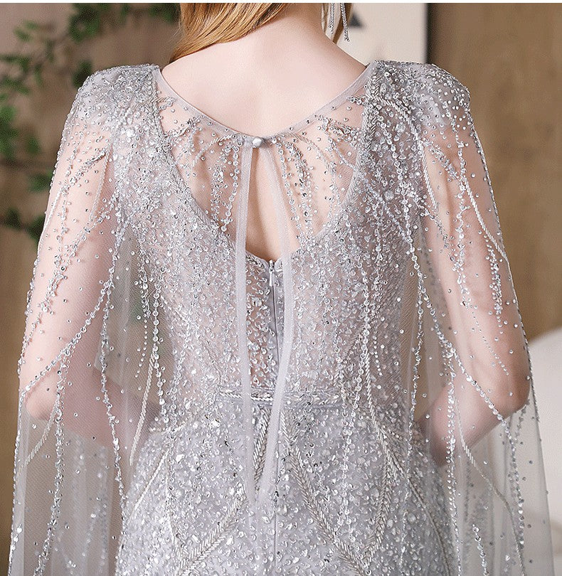 Vestido de noche para banquete, adelgazante, cola de pez, vestido de noche para anfitrión