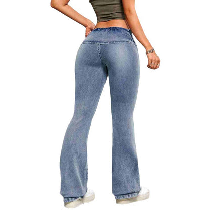 Women's Tight Stretch Leggings Show Fashionable Peach Butt Jeans