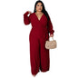 Relaxed-fit Straight-leg Solid-color Jumpsuit With Belt