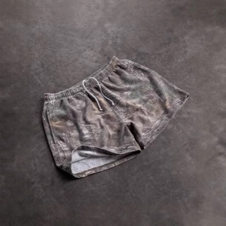 Pantalones cortos casuales con estampado de camuflaje de ramas de árbol de Harajuku