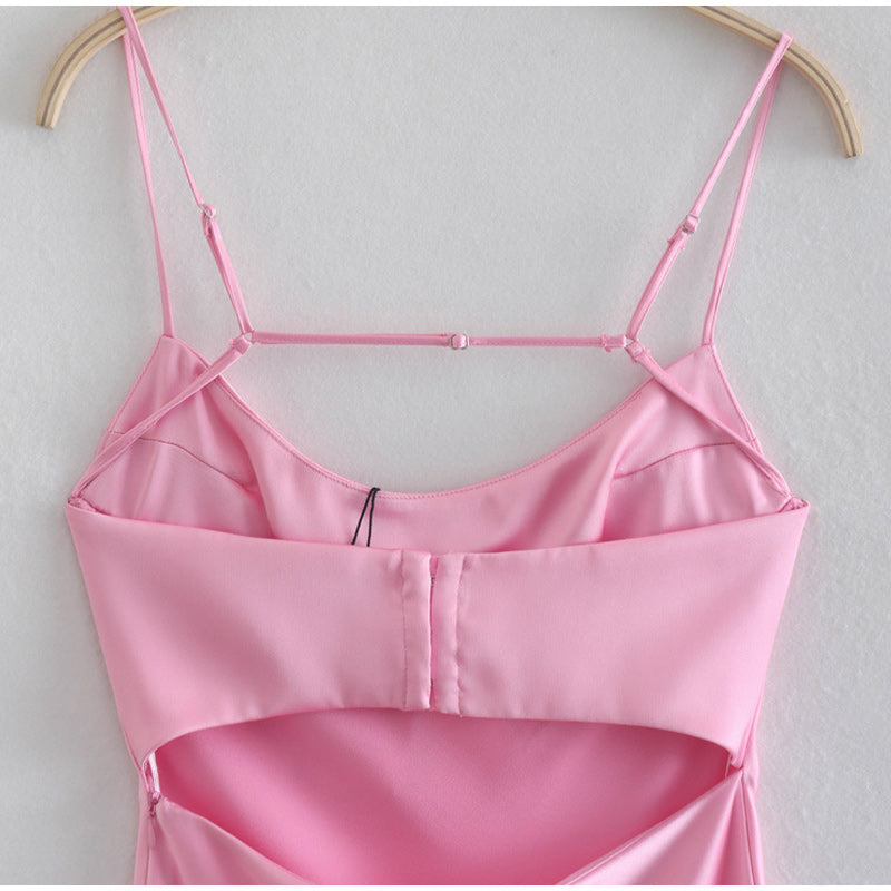 Vestidos largos de satén para mujer, elegantes, sin mangas, para fiestas, sexys, informales, sin espalda, para verano