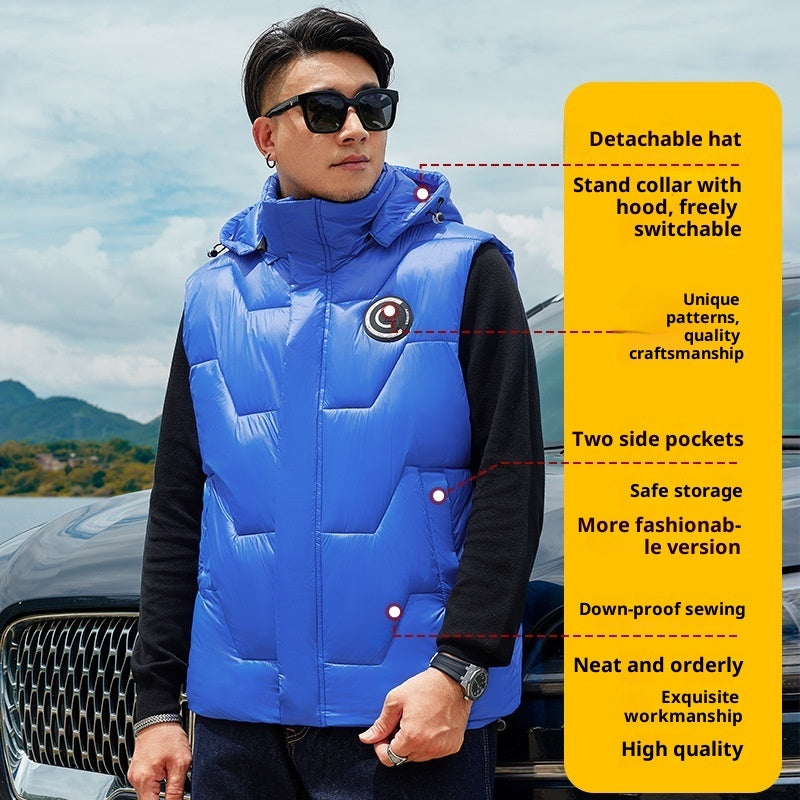 Chaleco informal holgado y cálido de felpa para hombre