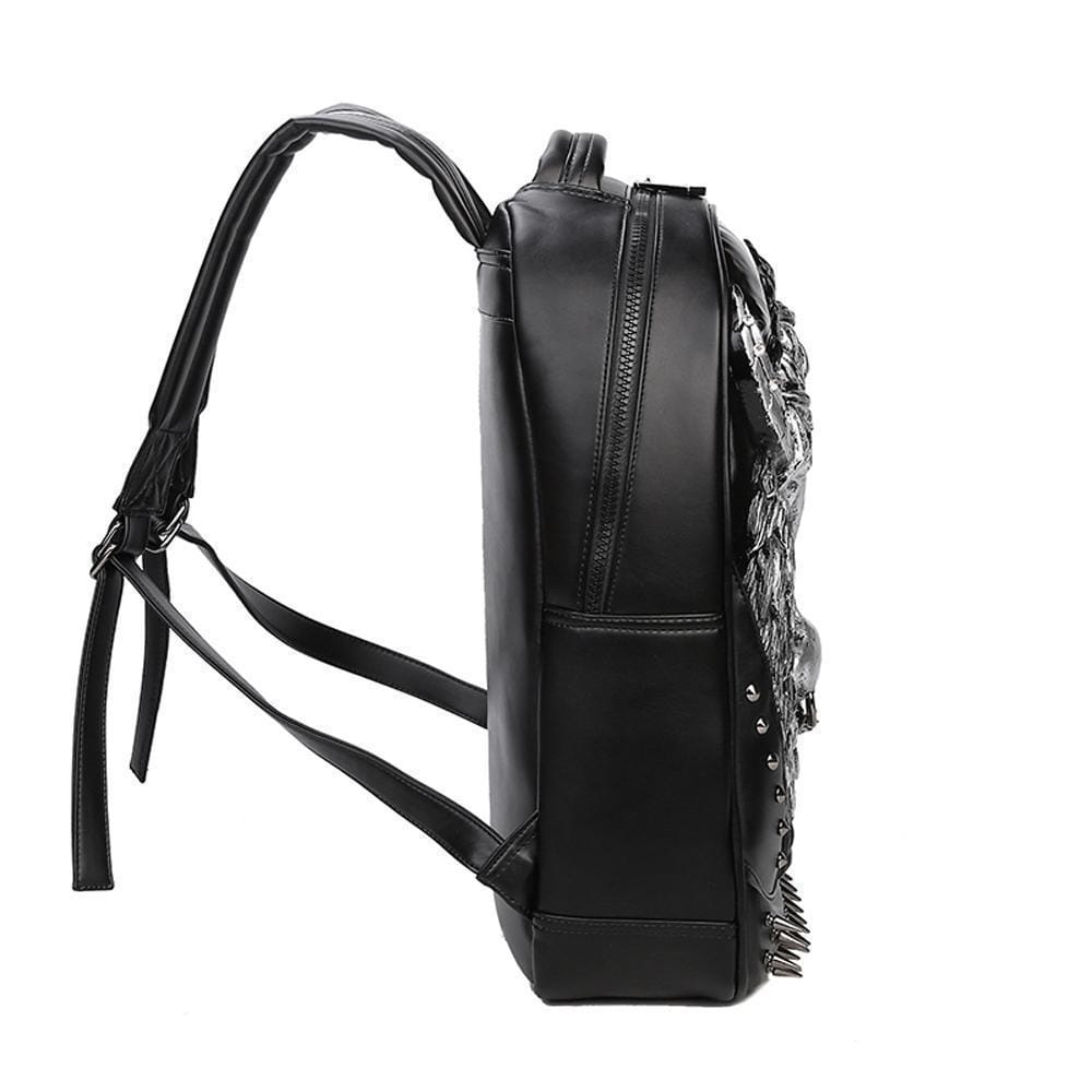 Mochila informal para portátil de piel sintética con diseño de cabeza de vaca en 3D