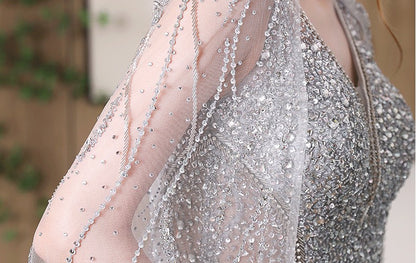 Evening Dress Banquet Slimming Fishtail Host Evening Dress