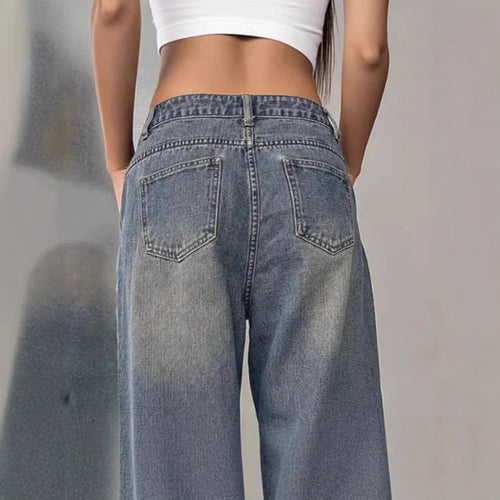 European And American Women's Washed Vintage Denim Pants