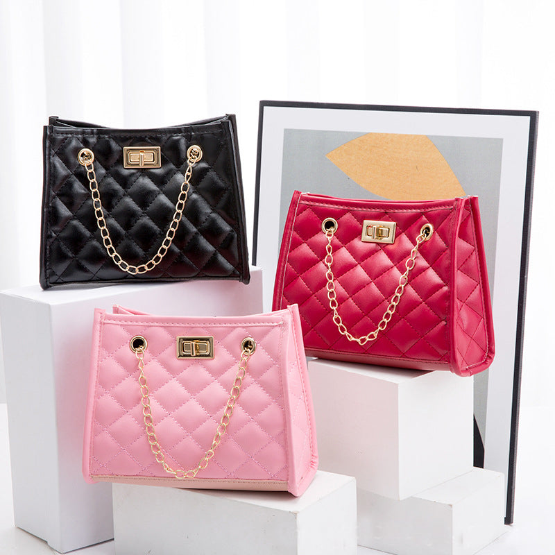 Mini bolsos de hombro con cadena y rombos para mujer