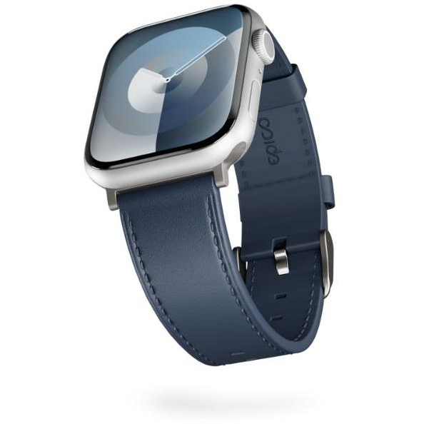 Epico Watch Strap Leather for Apple Watch SE/Series 1-9 (42/44/45mm)/10 (46mm)/Ultra (49mm) - kék (9918131600005)