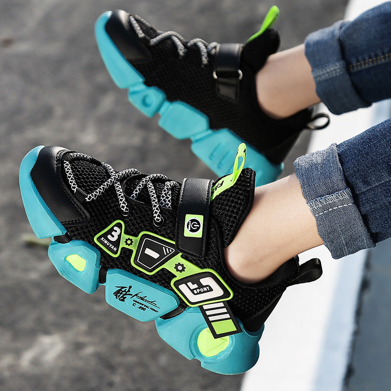 Zapatillas transpirables con velcro tejido de malla