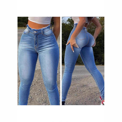 Fashionable, Figure-hugging, Butt-lifting, Slimming, Stretchy Skinny Denim Pants