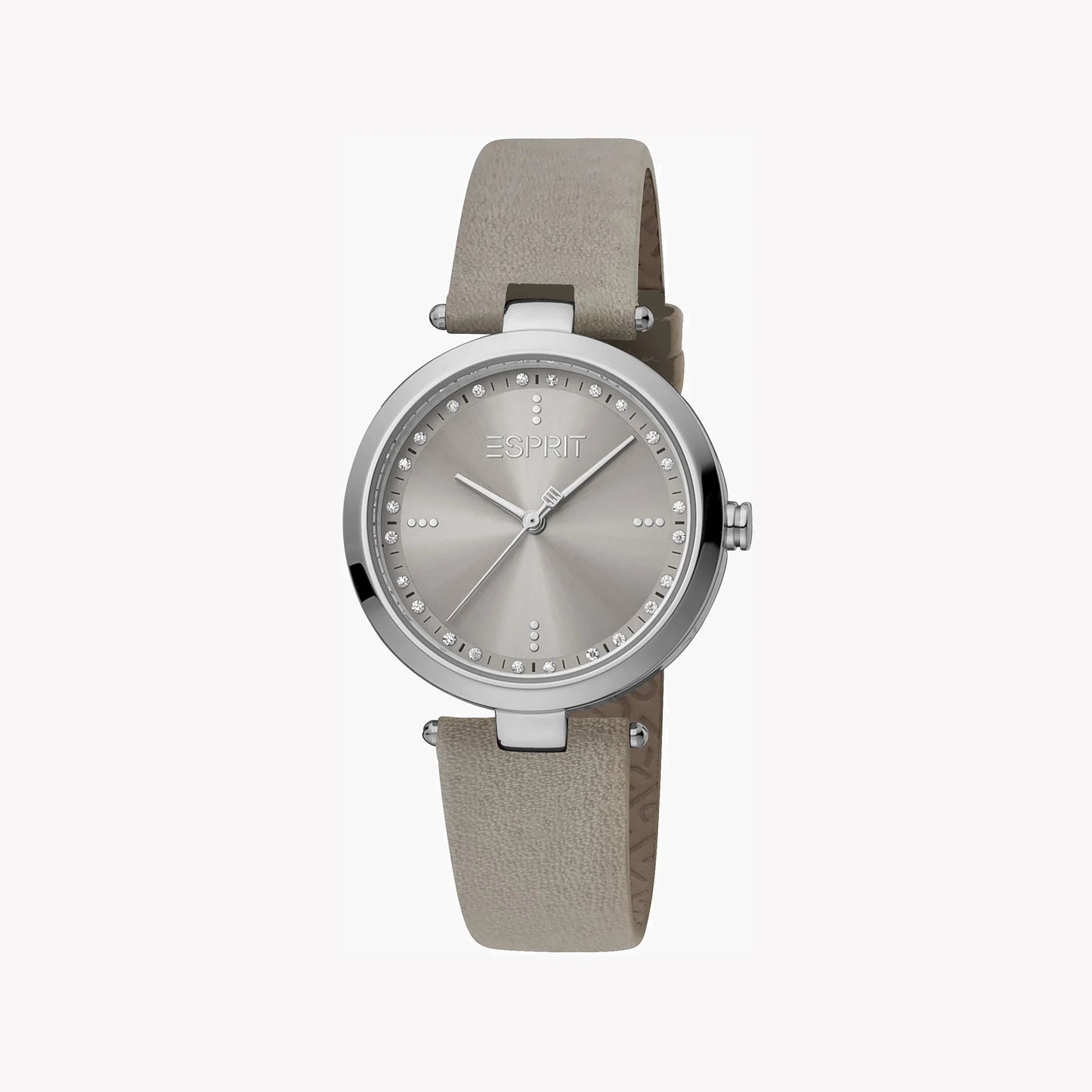 Esprit Women's Grey Leather Watch, Stainless Steel | Es1l123m0045