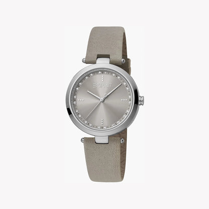 Esprit Women's Grey Leather Watch, Stainless Steel | Es1l123m0045
