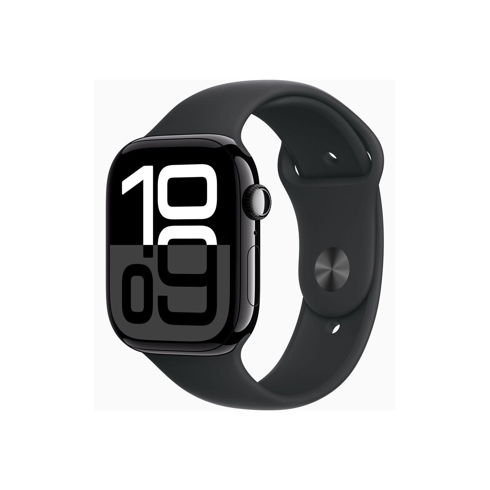 Apple Watch 10 GPS, carcasa de aluminio negro azabache de 42 mm, correa deportiva negra - S/M (MWWE3QF/A)