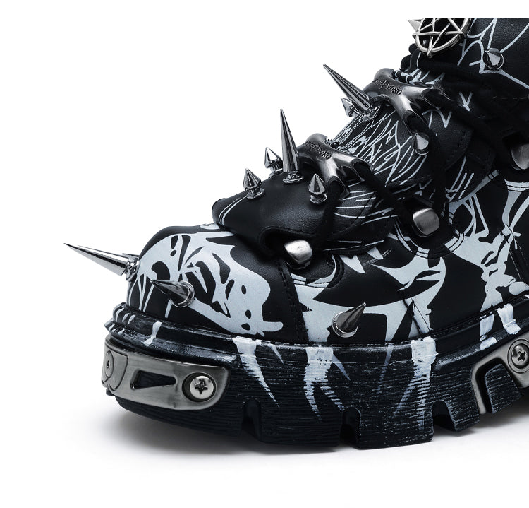 Dark Spikes Platform Shoes Punk Rock Pumps
