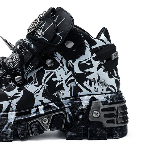 Dark Spikes Platform Shoes Punk Rock Pumps